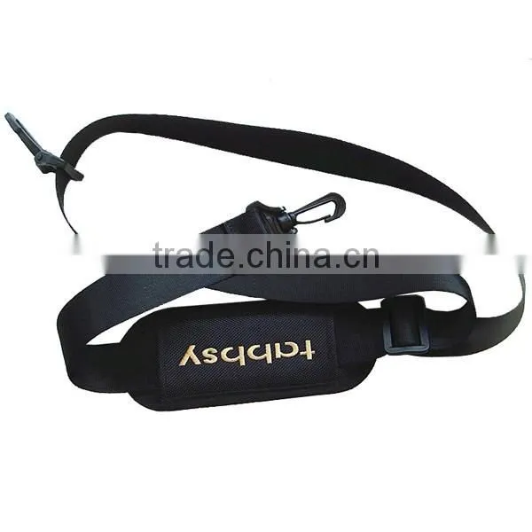 Custom shoulder strap with embroidered pad