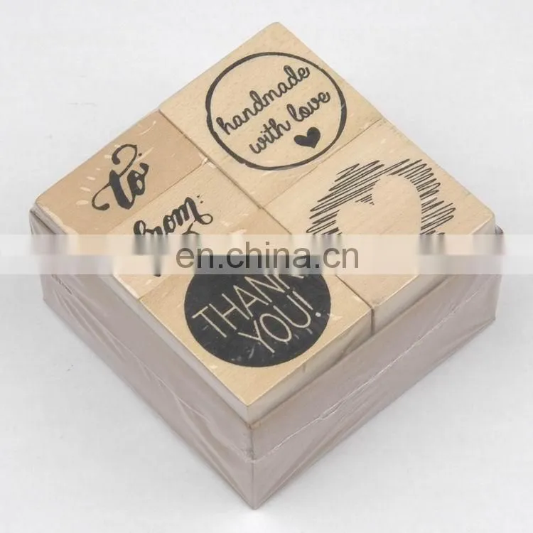 5pcs Card Making Kids Rubber Stamp Printer Stamp Ink Pad