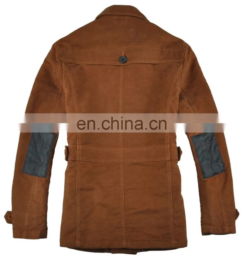 2015 lastest fashion handsome spring men leather trench coat