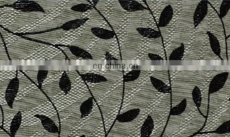 2014 cation jacquard leaf print like foil fabric