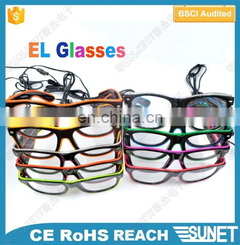 party decorations colorful led lights el reading glasses with led light