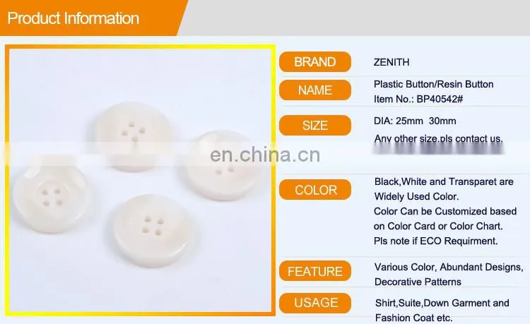 High Quality Fancy 4 holes Plastic Resin Button for Coats BP40542