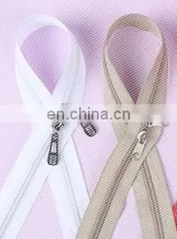 Long Chain Nylon Zipper Meter #3 side zipper Nylon Coil Closed-End White Zipper