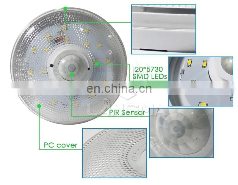 Langma 7W LED PIR Sensor Ceiling Light/PIR+Light Sensor LED Light,LED PIR sensor&LUX control ceiling lamp