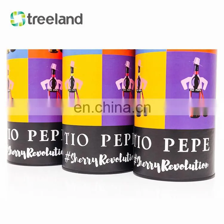 Custom Cylinder Wine Bottle Paper Tube Boxes Wine paper tube boxes