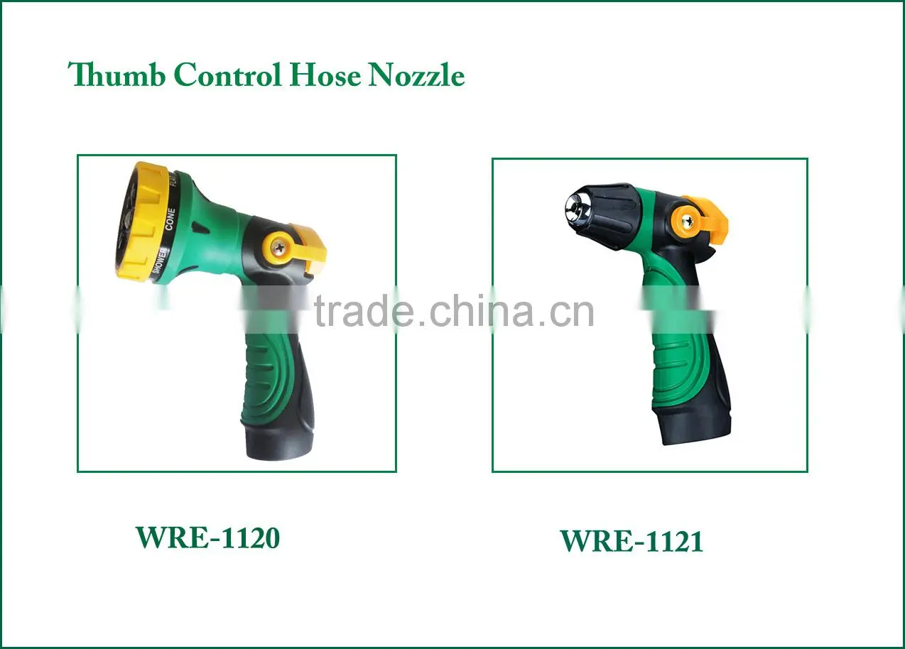 (84492) Plastic garden cleaning tool TPR covered garden water gun irrigational metal nozzle jet water washing