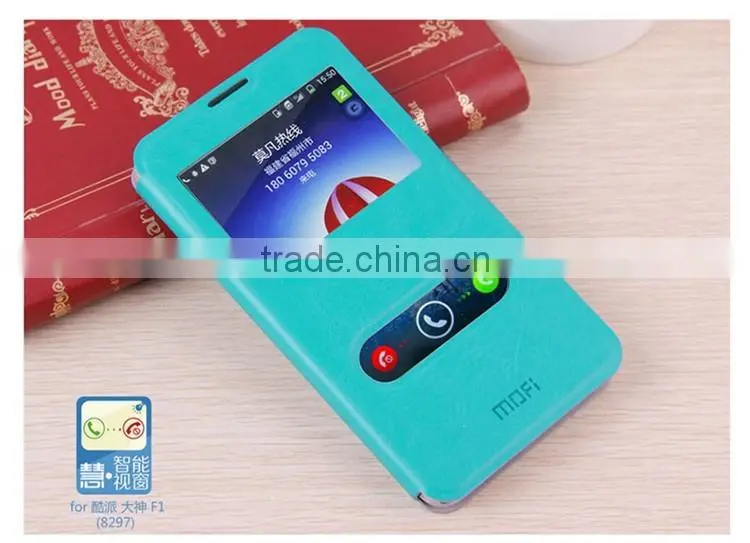 MOFi Case Celular Leather Flip Dot View Cover for Coolpad Dazen F1, Mobile Handset Coque Back Housing for Coolpad 8297