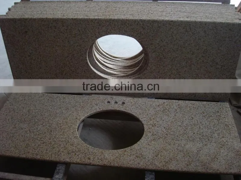Hotel Bathroom Sunset Gold Granite Vanity Tops, Sunset Gold Vanity Tops