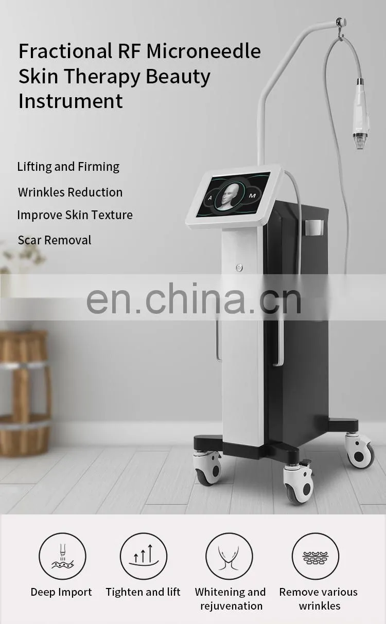 Gold RF Fractional Microneedle Machine Lifting Scars Wrinkles Remove Whitening Instrument Beauty Salon Skin Tightening Device