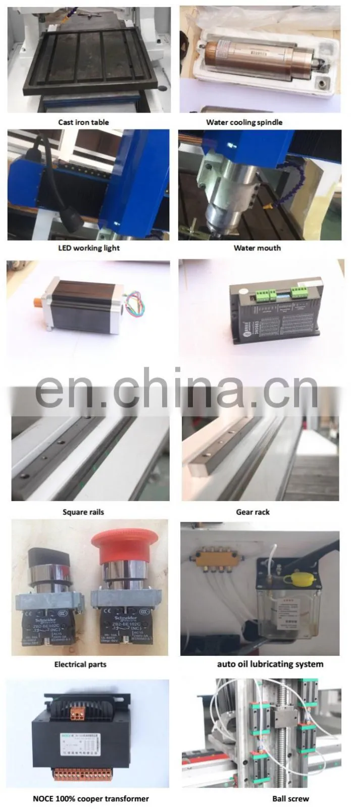 iron copper steel metal mini cnc router 6090 1212 cast iron table heavy body