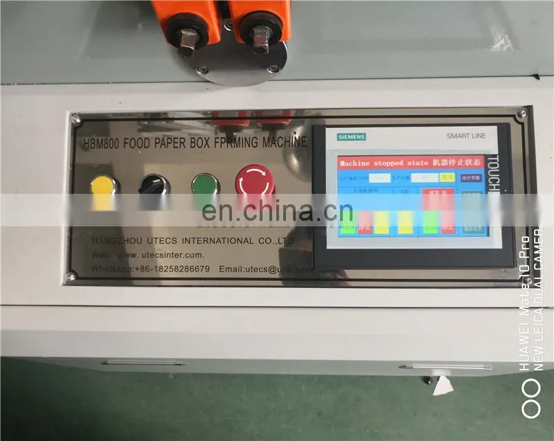 HBM1000 Automatic 3D 3-dimensional 4 corner french fried chips hamburger Burger Paper box making machine