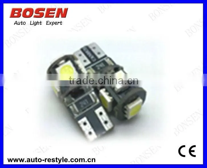 2013 hot sale T10-5SMD-5050 canbus LED
