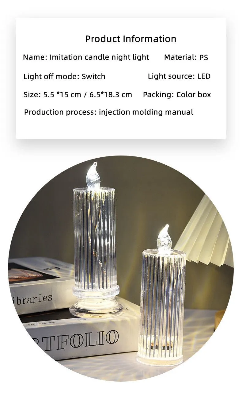 Led Electronic Candle Light Living Room Dining Table Scene Layout Led Night Light