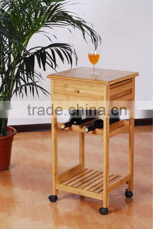 Solid Bamboo Kitchen Trolley