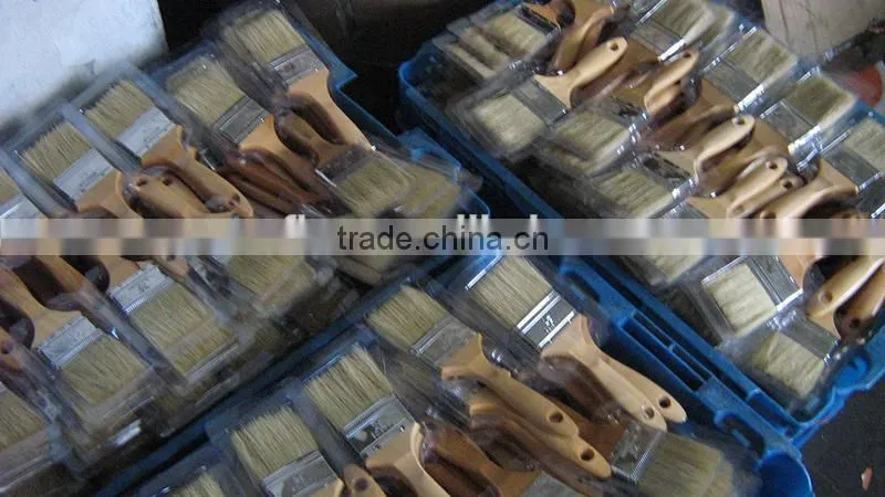 Round natural bristle brush hog paint brush rubber handle 18mm 25mm