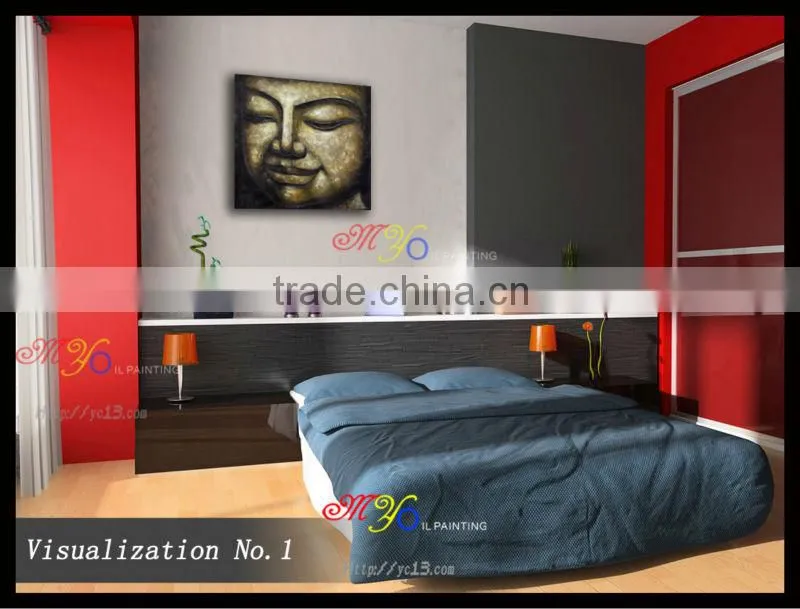 oil painting on canvas home decoration buddha head hand painted