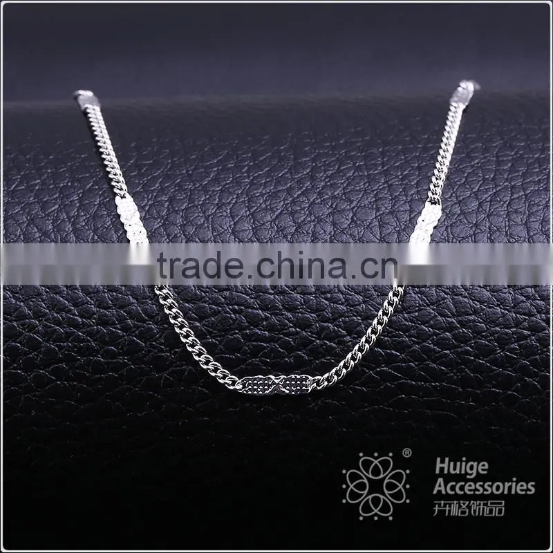 fashion jewelry rhodium plated cheap mesh chain necklace
