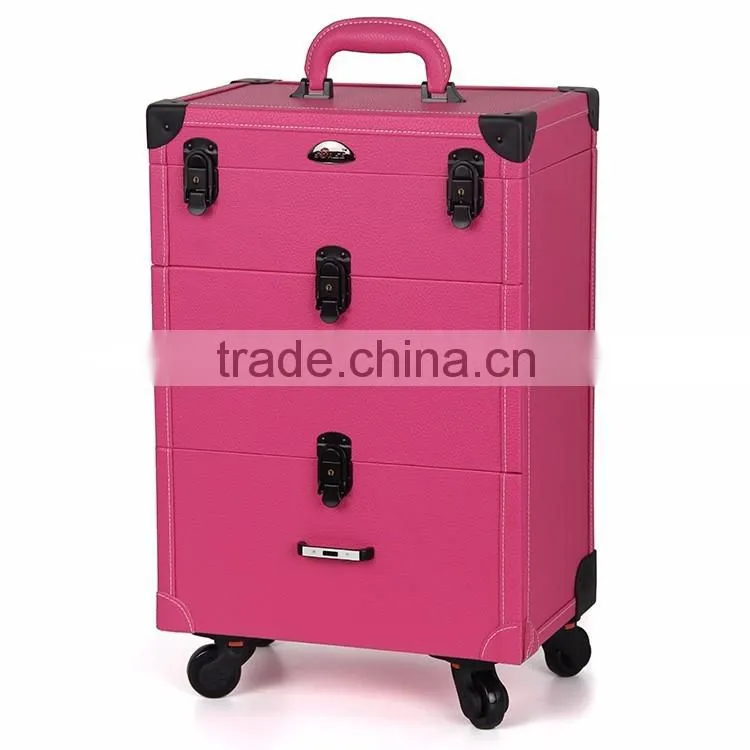 Studio professional 360 degree Trolley case/Rolling Makeup Case with Wheels wholesale