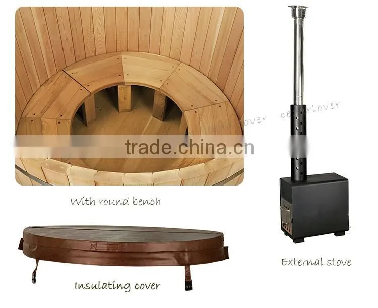 New Design Luxury small Wooden bathtub Fashionable round hot tub
