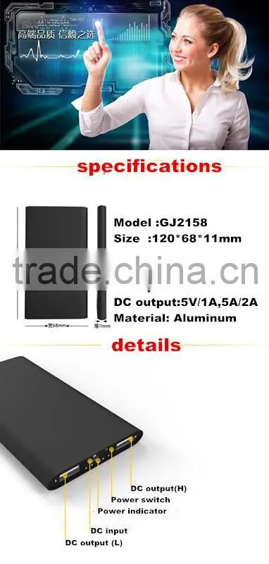 2015 canton fair newest electronic product slim power bank 20000mah