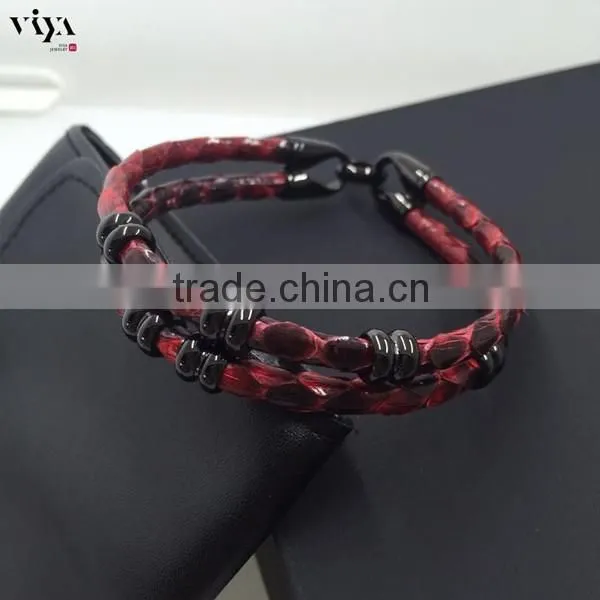 2016 New Trendy Most Popular Wholesale New Year's Gift Item Luxury Stingray Leather Bracelet For Men