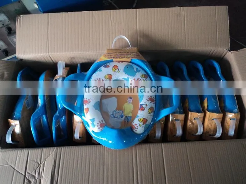 Bathroom accessory soft PVC small decorated kids family western toilet lid