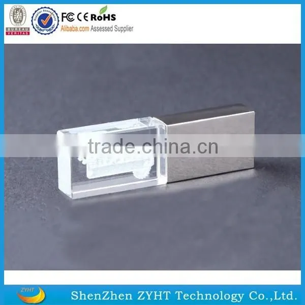 Factory price 3D engraved logo crystal usb flash drive from professional manufacture