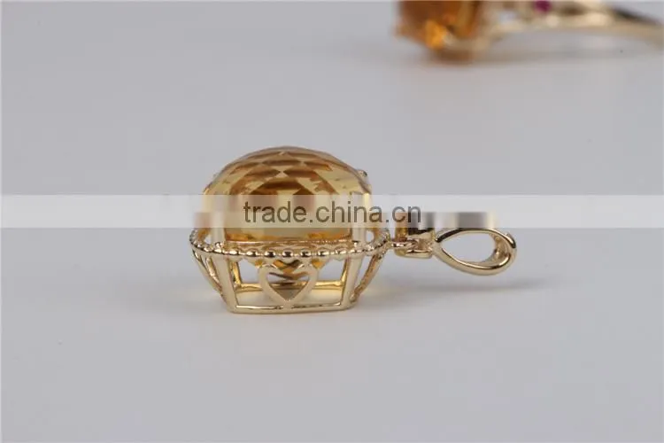 Wholesale 10k gold gemstone engagement ring jewelry with citrine 2015 new design