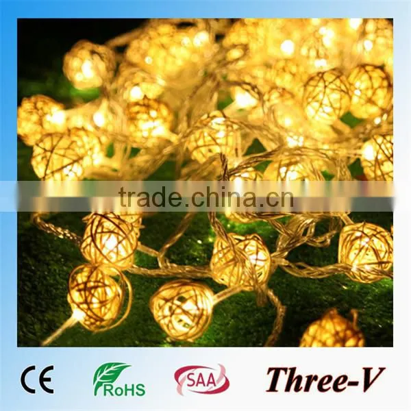 2015 NEW rattan ball christmas decoration led ball string light