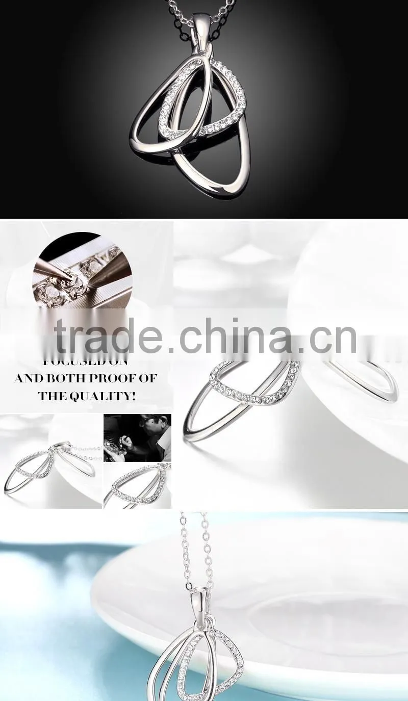 metal necklace vola shape specail design 18k white gold plated necklace
