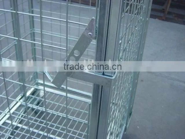 Folding Nestable Metal Roll Container Trolley with four wheels