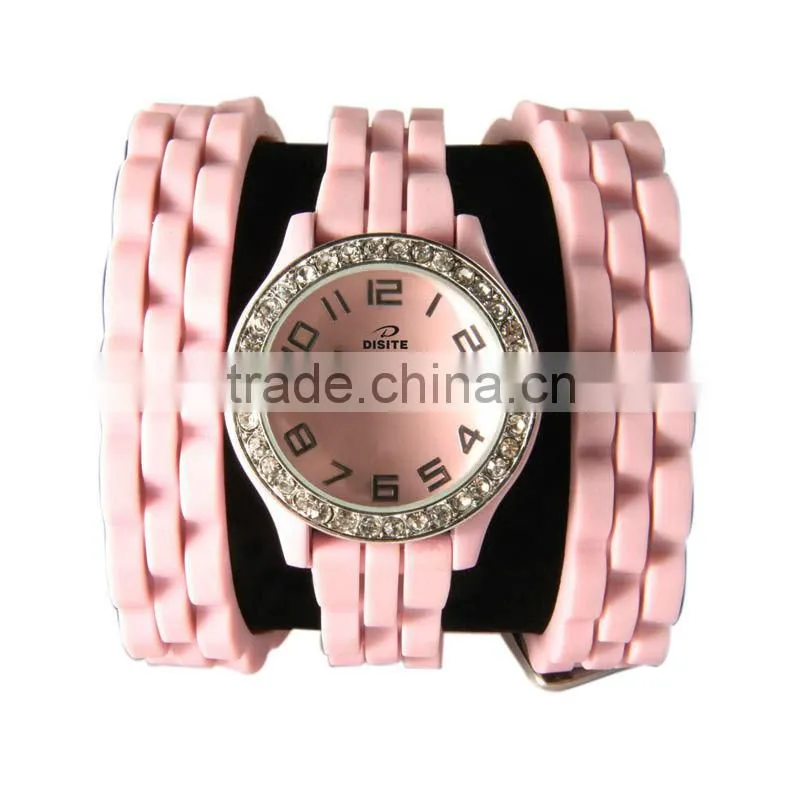 Guang zhou YB lady watch silicone band alloy case wholesale watches