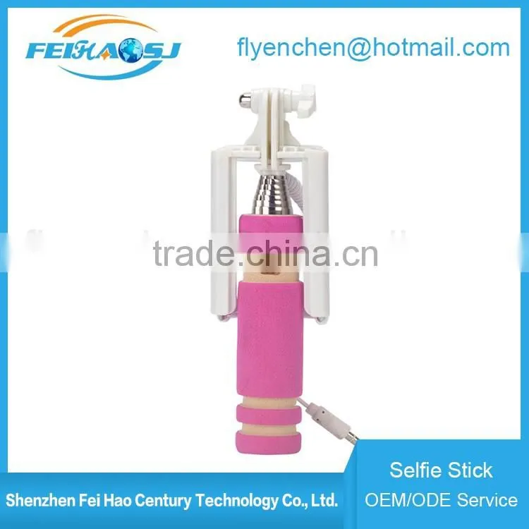 2015 zoom fashion selfie stick wholesale selfie stick mini colorful monopod for smartphone