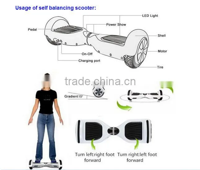 Two wheel smart balance electric scooter wholesale on alibaba