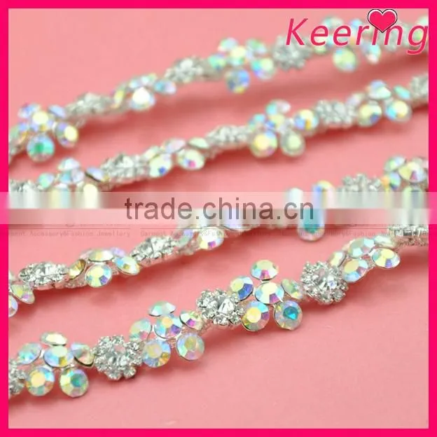 Good quality AB color rhinestone chains for garment accessories