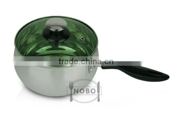 14/16/18cm Stainless Steel Milk Boiling Pot With Single Handle