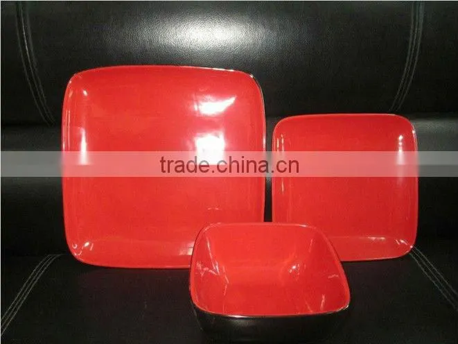 high quality 18 pcs color glazed stoneware dinner set