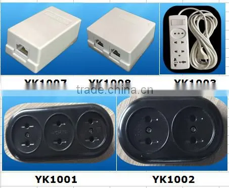 YK207 Hot sale two pins European Style plug with socket