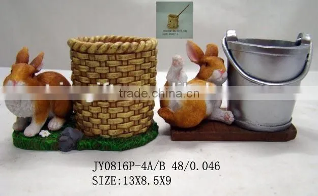 Wholesale cheap resin rabbit statue decorative ashtray