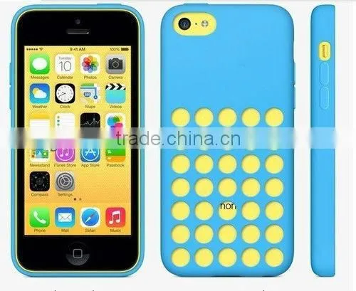 RETRO DOTS HOLE SILICONE MOBILE PHONE CASE FOR IPHONE 5C