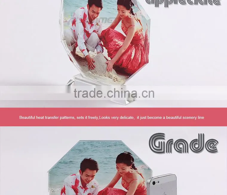 Sunmeta directly sublimation decoration photo crystal, crystal octagonal for christmas gifts BSJ-26C