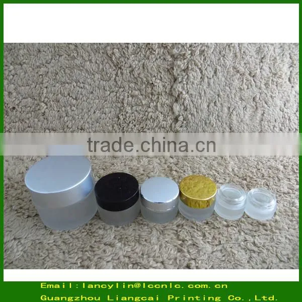 30g clear high grade glass face cream bottle,glass bottle for face skin care with screw aluminium cap