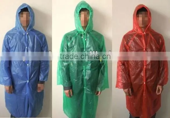Outdoor waterproof pe raincoat