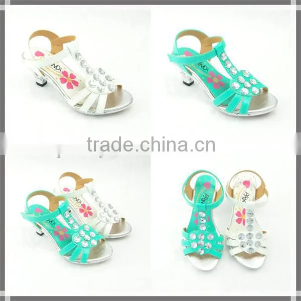 2014 new model china wholesale kids high heel sandals for girls