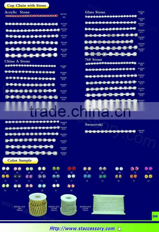 Wholesale roll rhinestone cup chain