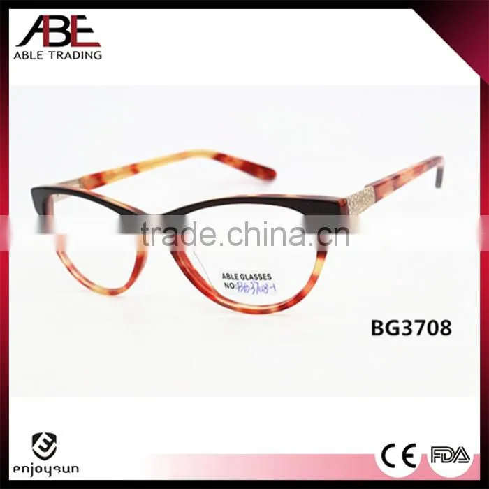 2016 women cat eye high quality handmade acetate eyeglasses optical frames optics spectacle