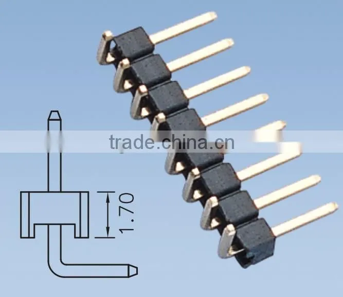 Pitch: 1.27mm Pin Header Right Angle Single Row Double Body H=2.5