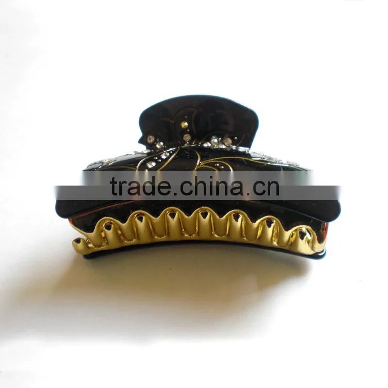 new design bright-colored diamante plastic baby hair claw clips missluv