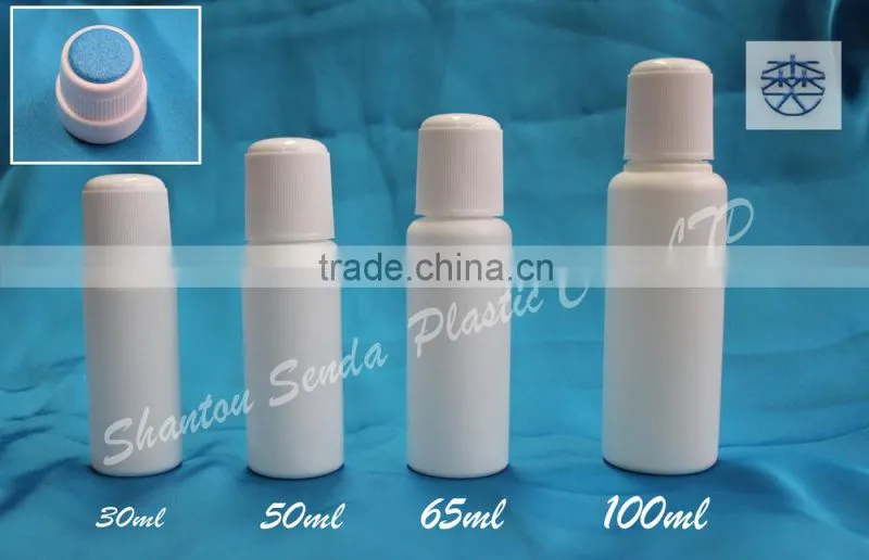 liniment plastic bottle with sponge applicator, bottle for liniment