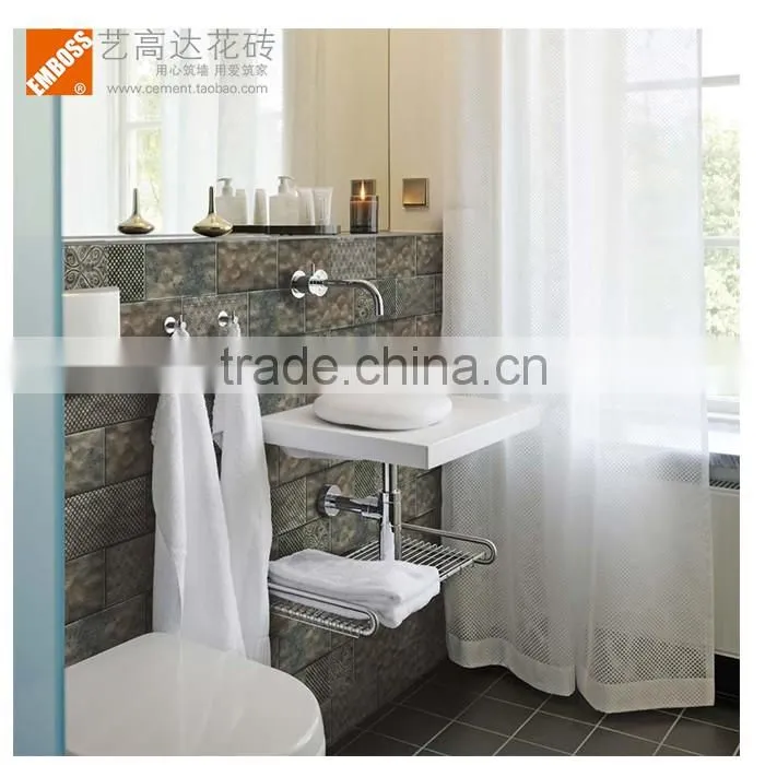 EMBOSS 100*200mm rustic metal ceramic kitchen tile porcelain floor tile